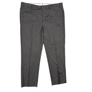 J. Hilburn Dress Pants Grey Wool Trousers Guabello Italy 40x30